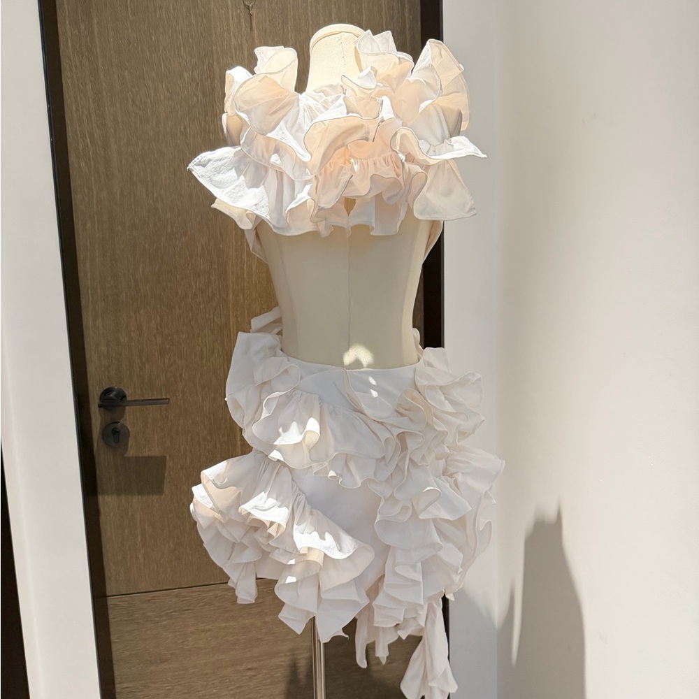 Aknvas White Ruffle Mini Dress - Picture 6 of 15